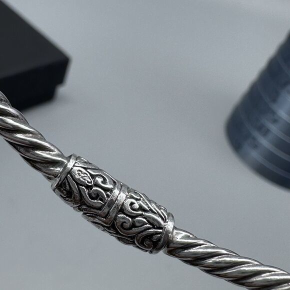 925 Cable Clamper Bracelet Light Blue Sodalite Sterling Silver - Picture 5 of 5